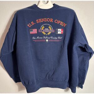SDI US Senior Open T-Shirt 2XL XXL Blue Crewneck Sweatshirt Des Moines Iowa